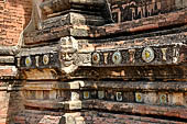 Bagan Myanmar. Sulamani temple. Makara, ogres and other stucco ornaments. 